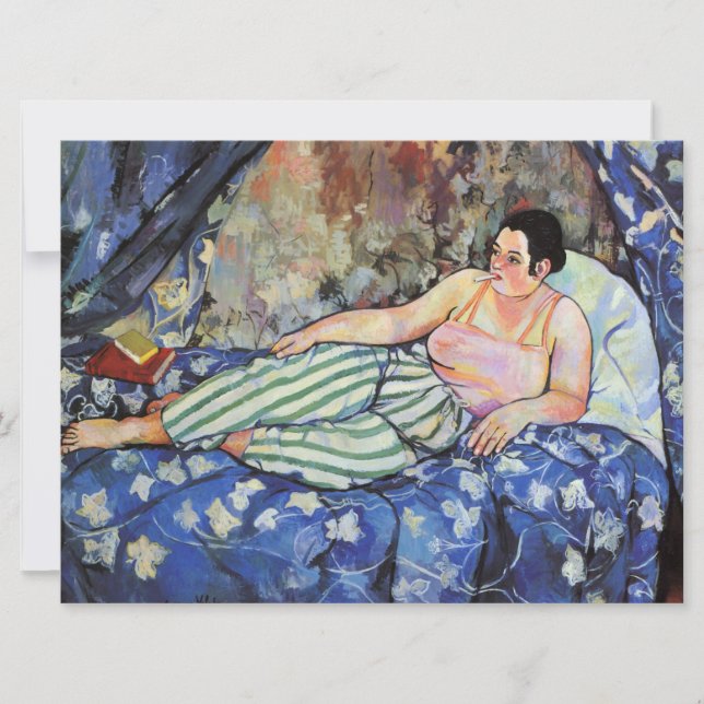 Kvinnor i Blå Bedroom (av Suzanne Valadon) Kort (Framsida)