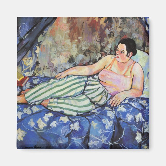 Kvinnor i Blå Bedroom (av Suzanne Valadon) Magnet (Framsidan)