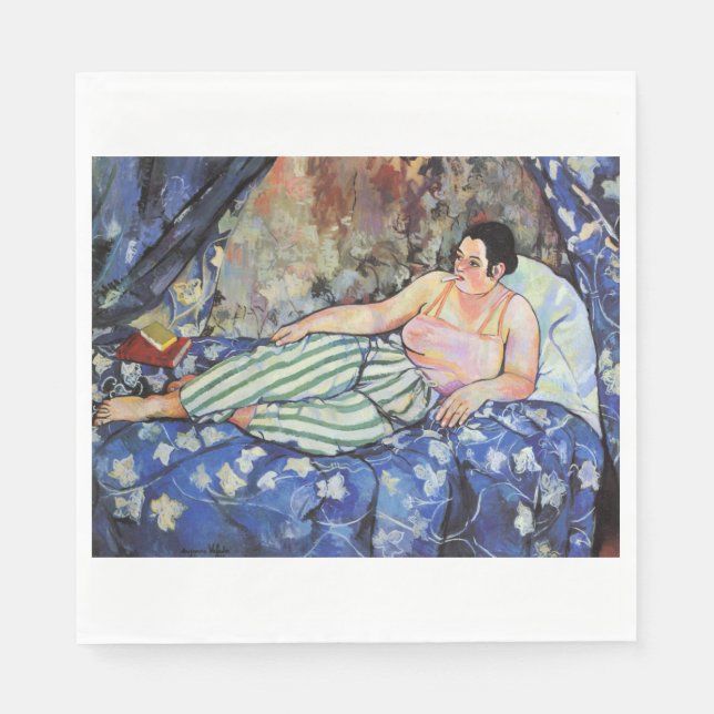 Kvinnor i Blå Bedroom (av Suzanne Valadon) Pappersservett (Framsidan)