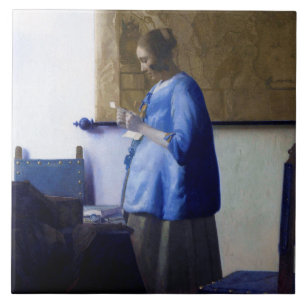 Kvinnor i blå, Johannes Vermeer Kakelplatta