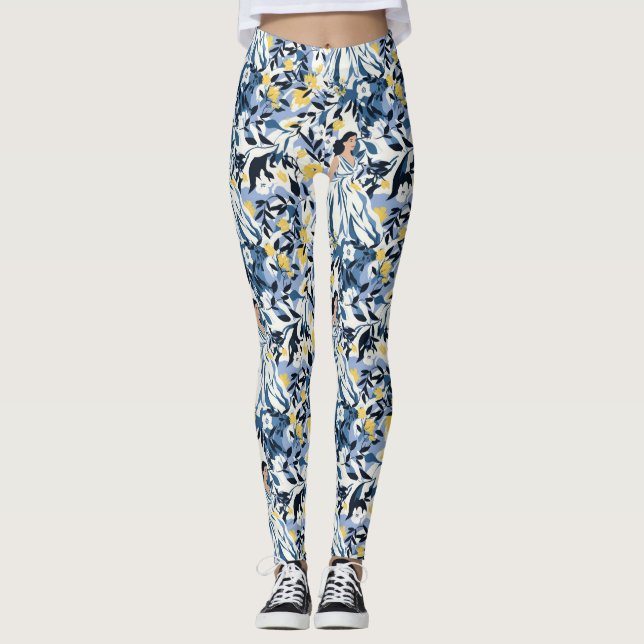Kvinnor i blått leggings (Framsida)
