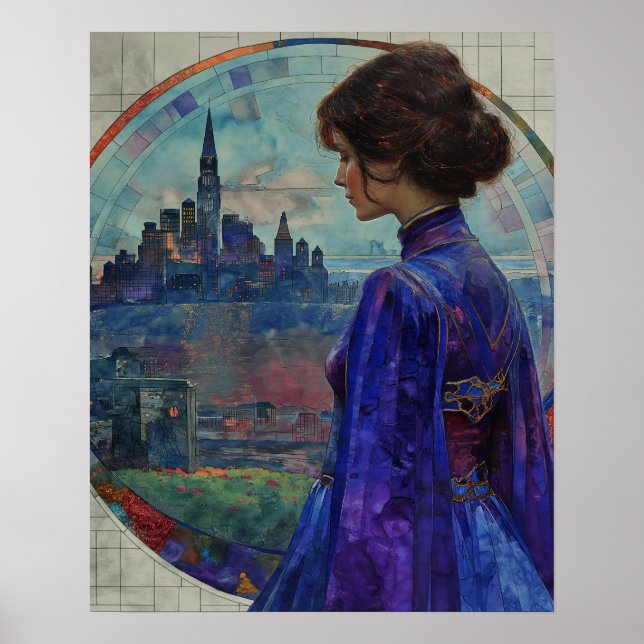 Kvinnor i blått poster (Framsidan)