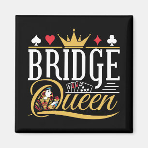 Kvinnor i Bridge Queen Card-spel Magnet