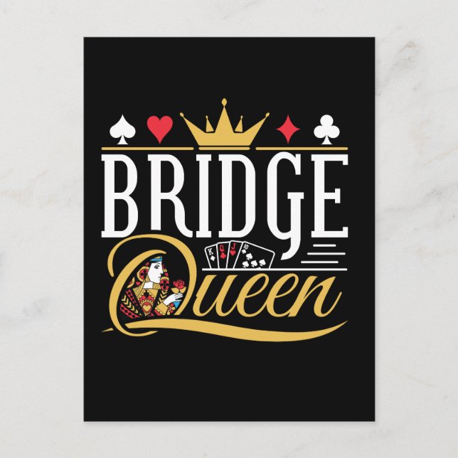 Kvinnor i Bridge Queen Card-spel Vykort (Framsida)