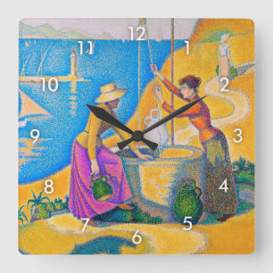 Kvinnor i brunnen, Signac Fyrkantig Klocka
