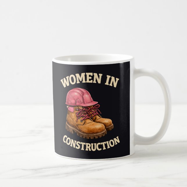 Kvinnor i byggstövlar och hjälm kaffemugg (Höger)