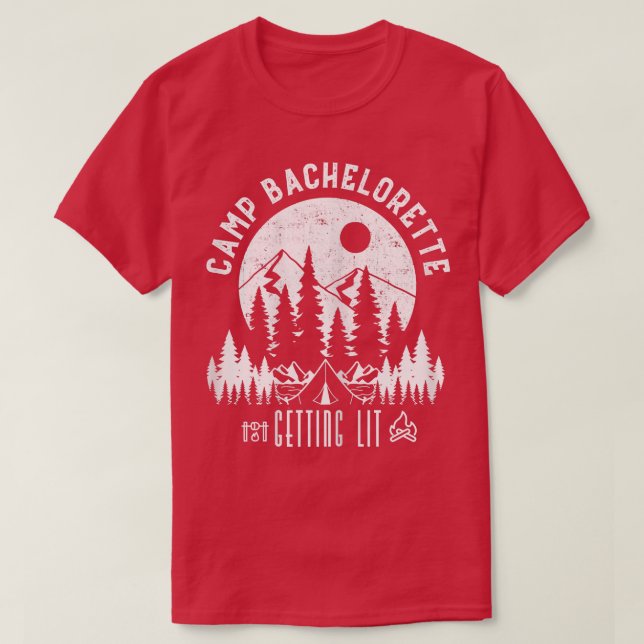 Kvinnor i Camp Bachelorette som fått sin brickor T Shirt (Design framsida)