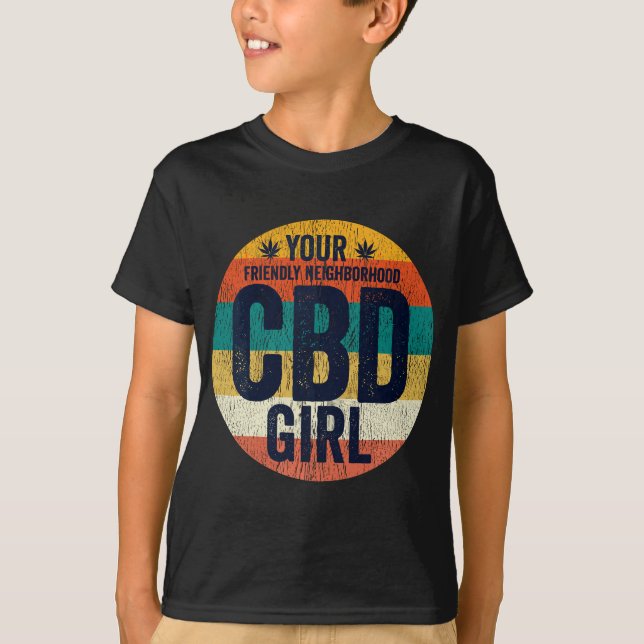 Kvinnor i CBD Oil Women Retro Friendly i grannskap T Shirt (Framsida)