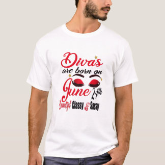 Kvinnor i Cute Divas föds den 24 juni T Shirt