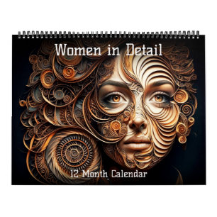 Kvinnor i detalj 12 månaders kalender (delade sido