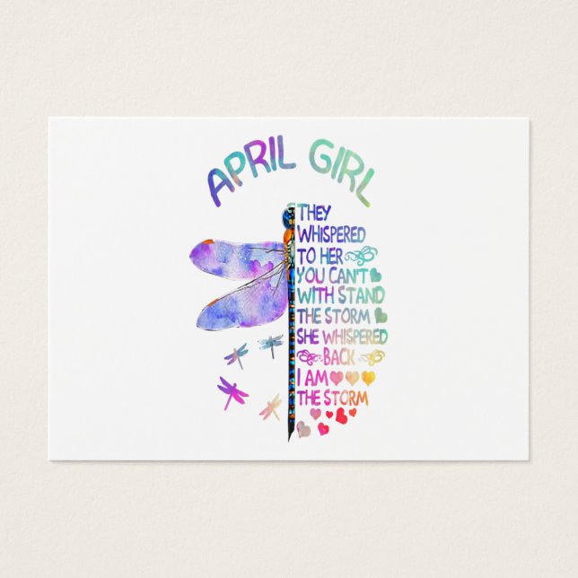 Kvinnor i Dragonfly April Girl som viskade åt henn Visitkort (Framsidan)