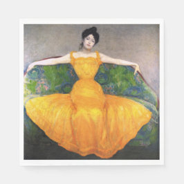 Kvinnor i en Gult Dress (av Max Kurzweil) Pappersservett