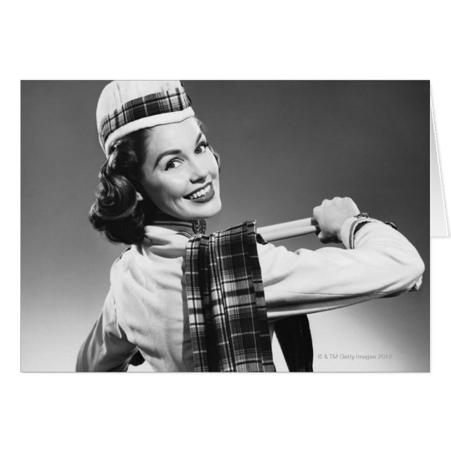 Kvinnor i en karta hälsningskort (Framsidan Horizontal)