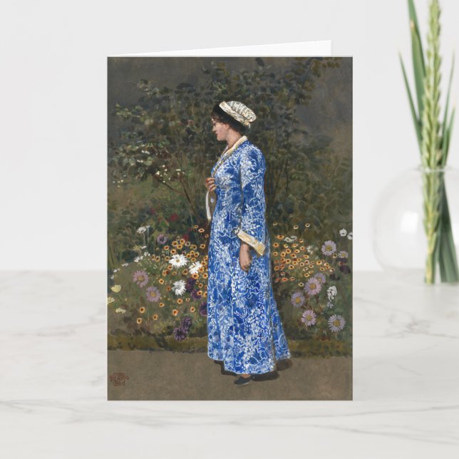 Kvinnor i en Kimono | Walter Crane Kort (Framsida)