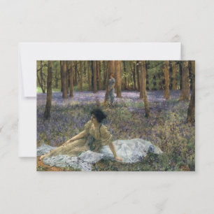 Kvinnor i en skog av Blébell Flowers Kort