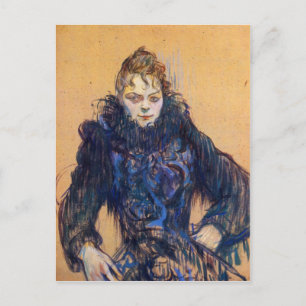 Kvinnor i en svart boa av Toulouse-Lautrec Vykort