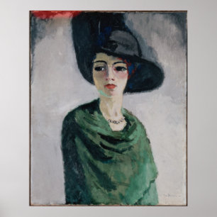 Kvinnor i en svart hatt poster