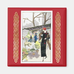 Kvinnor i en svart sammetsklänning (1924) magnet