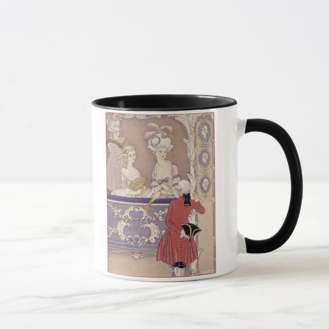 Kvinnor i en teater boxas, illustrationen från mugg (Höger)
