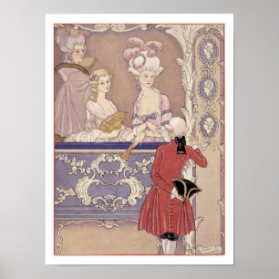 Kvinnor i en teater boxas, illustrationen från poster