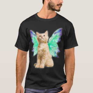 Kvinnor i Fairycore Aesthetic Fairy Cat Realistic  T Shirt