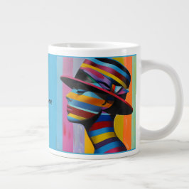 Kvinnor i färgämne 5 - Sträckande silhuett Jumbo Mugg