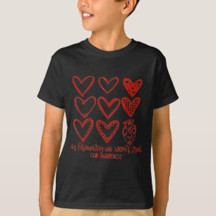 Kvinnor i februari bär vi rött hjärtsjukdom Chd Aw T Shirt