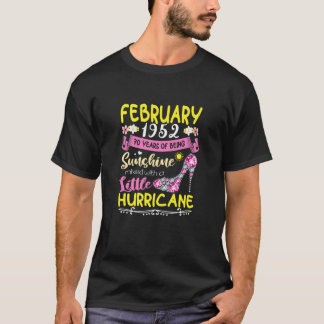 Kvinnor i februari Flickor 1952 70 år gamla Fantas T Shirt