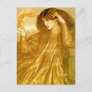 Kvinnor i Flame av Dante Gabriel Rossetti Vykort