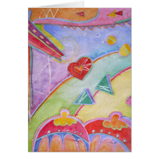 Kvinnor i fönster, med text inuti hälsningskort