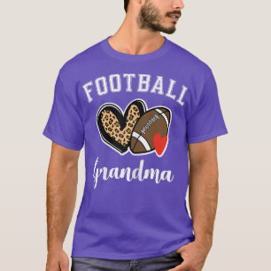 Kvinnor i fotboll Grandma Leopard Heart farmor T Shirt