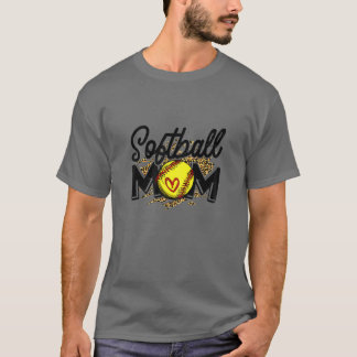 Kvinnor i fotboll Softball Mamma Leopard T Shirt