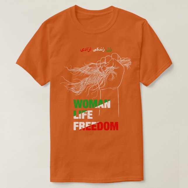 Kvinnor i frihet Iran protesterar T Shirt (Design framsida)