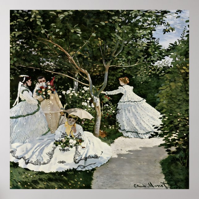 Kvinnor i Garden av Claude Monet Poster (Framsidan)