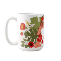 Kvinnor i Garden, Red Flowers Grönt Foliage