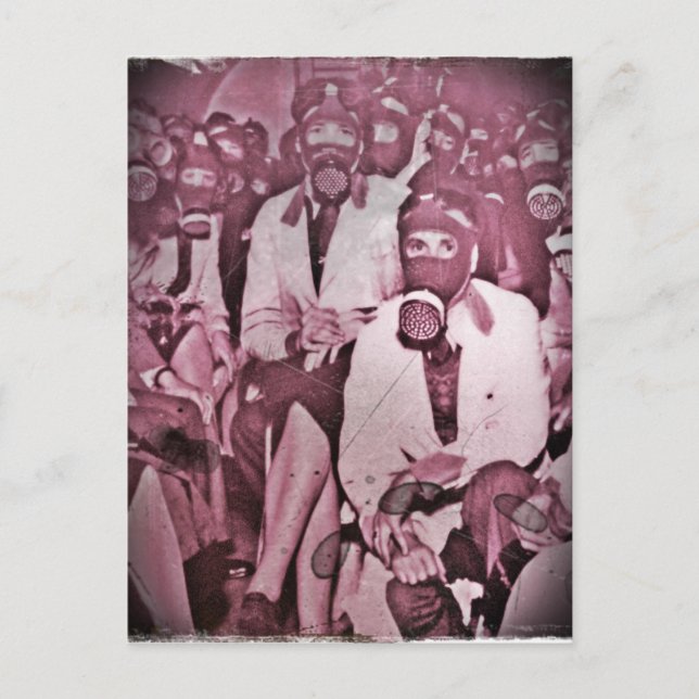 Kvinnor i gasmasker vykort (Framsida)