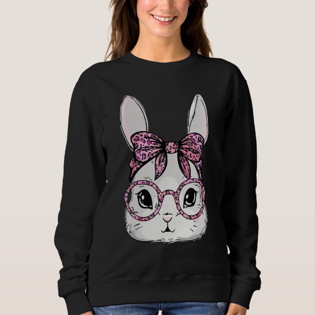 Kvinnor i Glad påsk-dagen i Bunny Ansikte Leopard- T Shirt (Framsida)