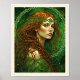 Kvinnor i Grönt Celtic Knot St Patrick's Poster