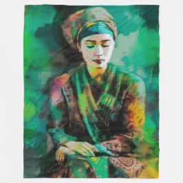 Kvinnor i Grönt Fleecefilt