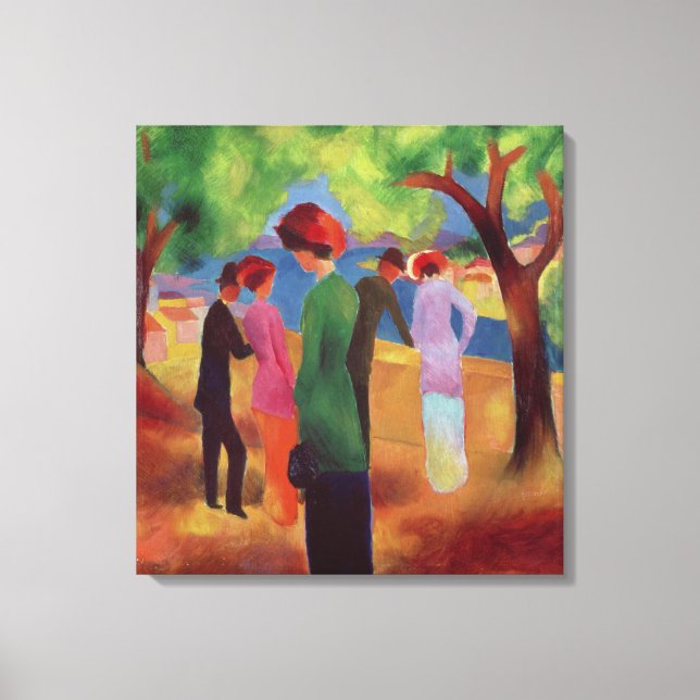 Kvinnor i Grönt Jacka, 1913 Canvastryck (Framsida)