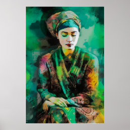 Kvinnor i Grönt Poster