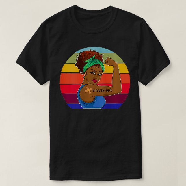 Kvinnor I Har Vaccinerad mot afrikanskt amerikansk T Shirt (Design framsida)