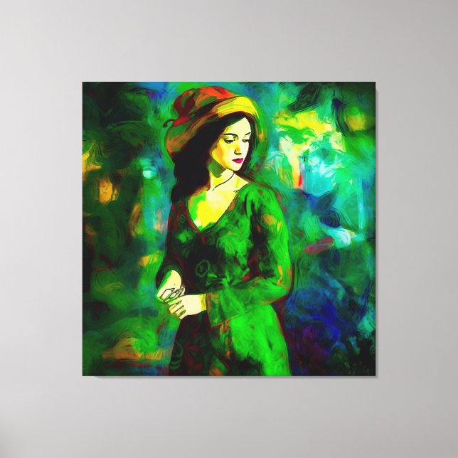 Kvinnor i Hat Canvastryck (Framsida)