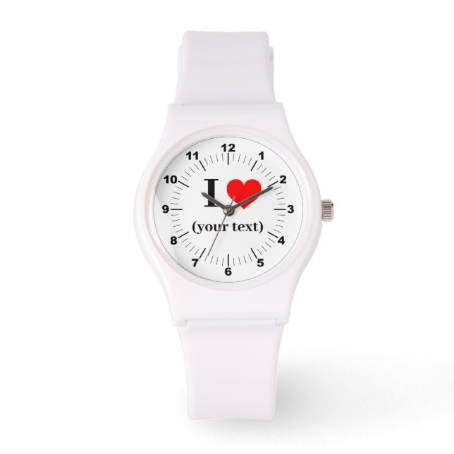 Kvinnor i Heart Sporty White Silicon Watch Armbandsur (Framsida)