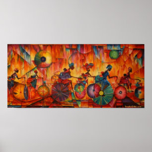 Kvinnor i Hjul - Kanvastryck Poster