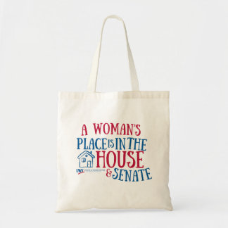 Kvinnor i hus och stat röd/blå Totebag Tygkasse
