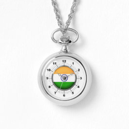 Kvinnor i Indiens Flagga Wraparound Silver Watch Armbandsur