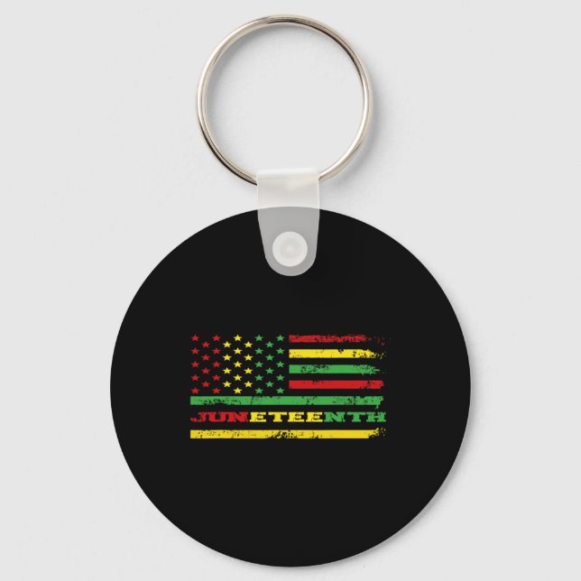 Kvinnor i Junetonde Flagga i Afrika Nyckelring (Framsida)