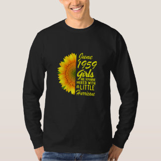Kvinnor i juni Flickor 1959 Solros 63:e födelsedag T Shirt