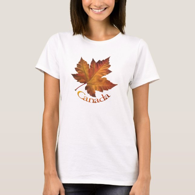 Kvinnor i Kanada Maple Löv T-Shirt Souvenir Shirt (Framsida)